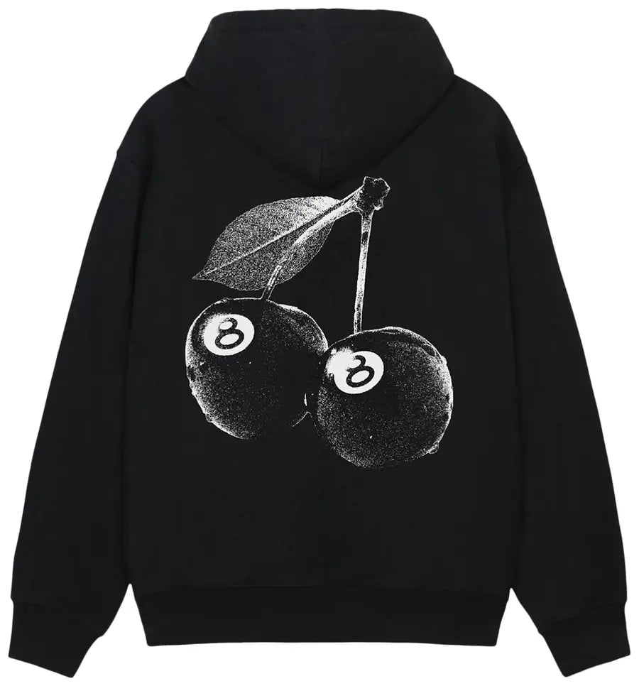 Stüssy Cherries drawstring hoodie Black/White