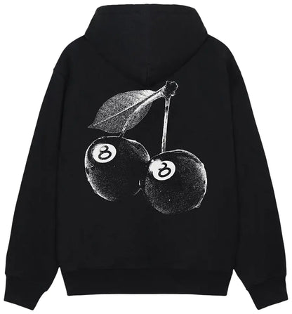 Stüssy Cherries drawstring hoodie Black/White