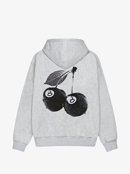 Stüssy Cherries drawstring hoodie Black/White