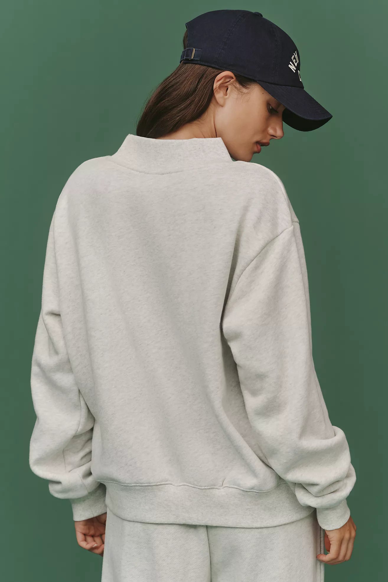 PARKE Varsity Mock-Neck Sweatshirt GRAY