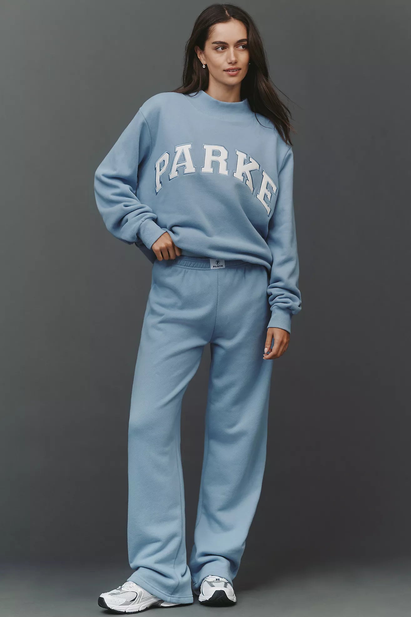 PARKE Varsity Mock-Neck Sweatshirt SKY