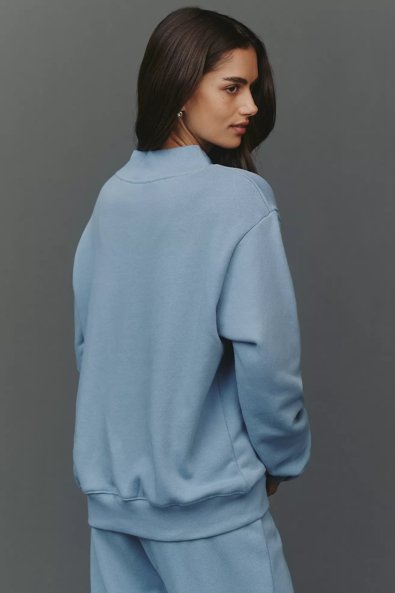 PARKE Varsity Mock-Neck Sweatshirt SKY