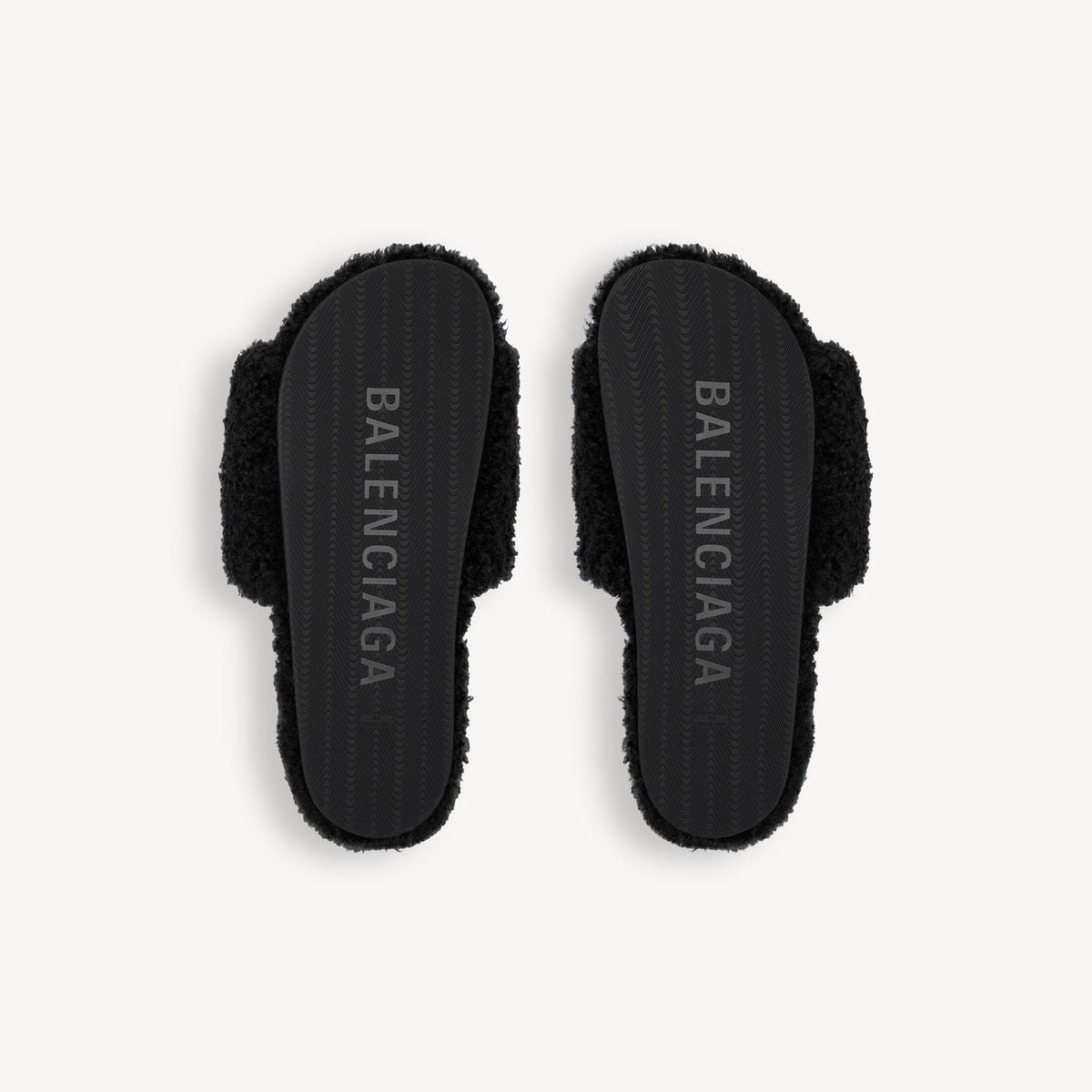 Balenciaga Women's Furry Open Mule in Black