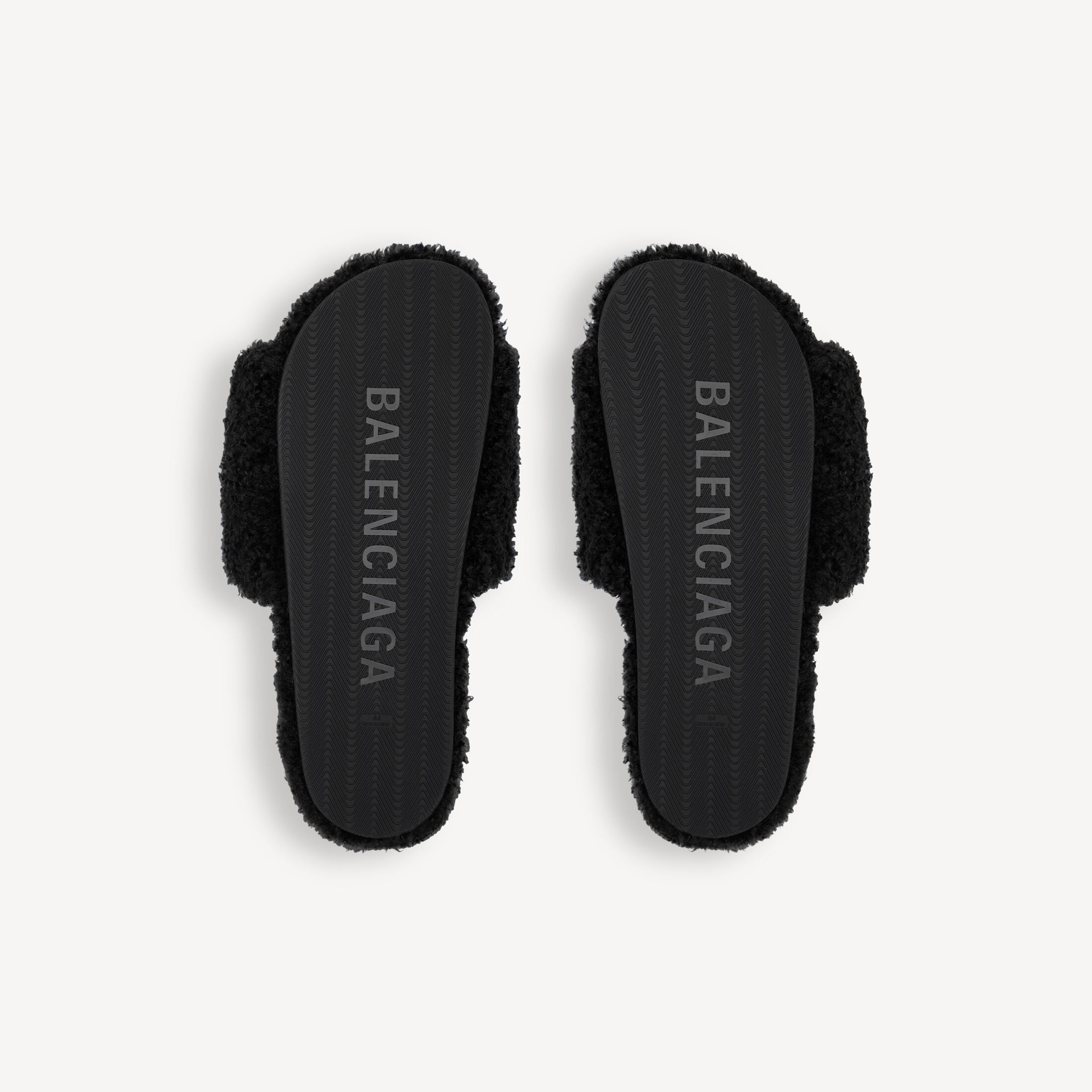 Balenciaga Women's Furry Open Mule in Black