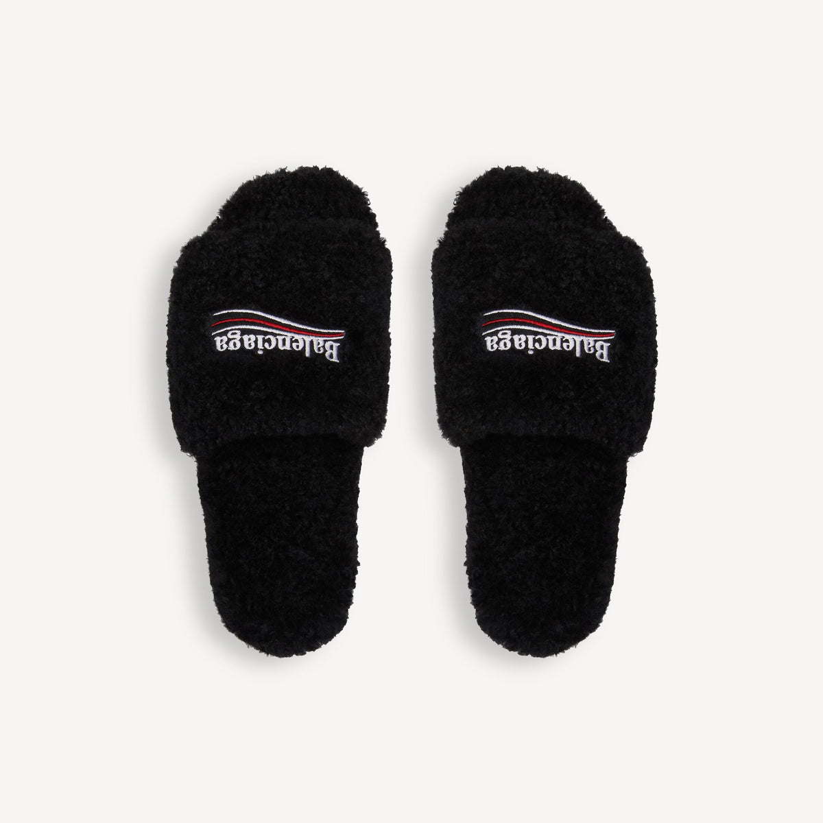 Balenciaga Women's Furry Open Mule in Black