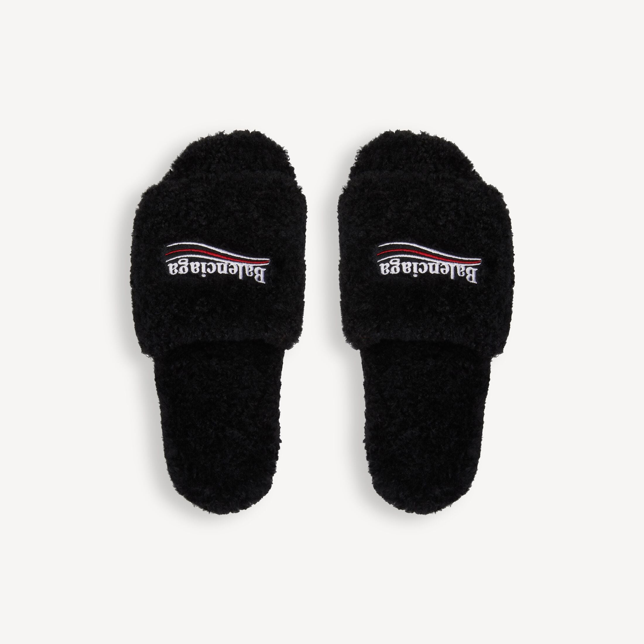 Balenciaga Women's Furry Open Mule in Black