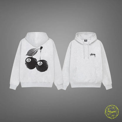 Stüssy Cherries drawstring hoodie Black/White