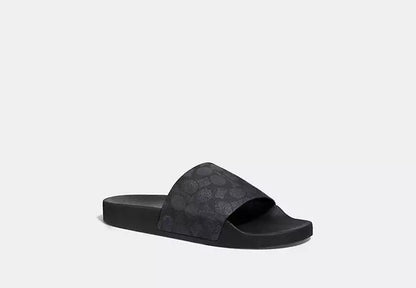 Coach Pool Slide In Signature Canvas