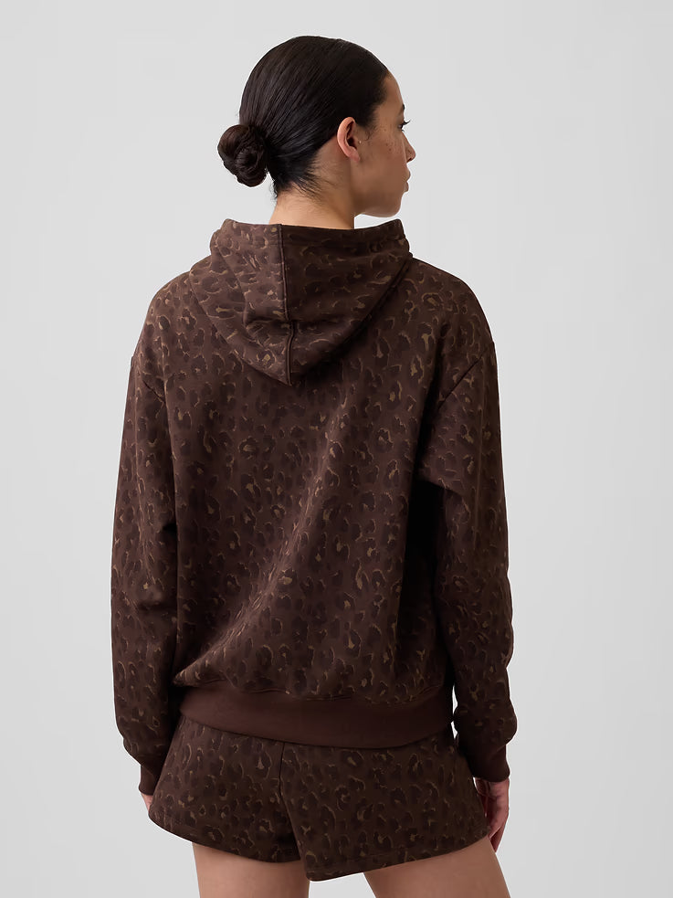 Relaxed Gap Logo Hoodie Cheetah Print